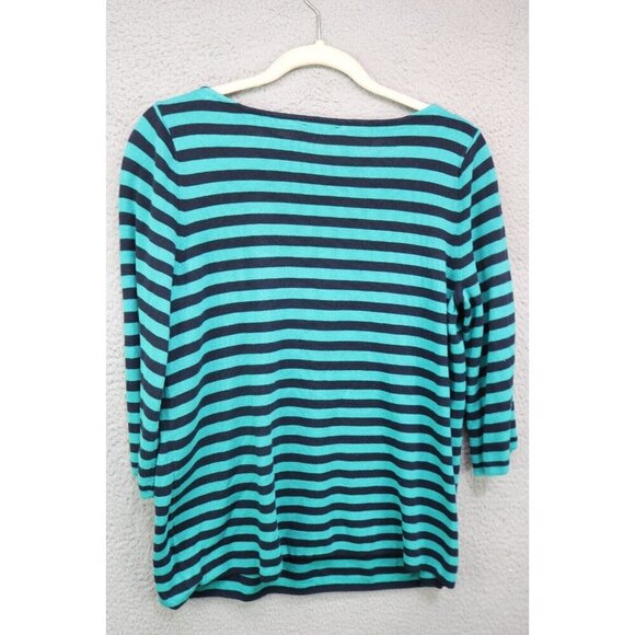 J.Jill 3/4 Sleeve Striped Sweater-Size Medium - Picture 8 of 10